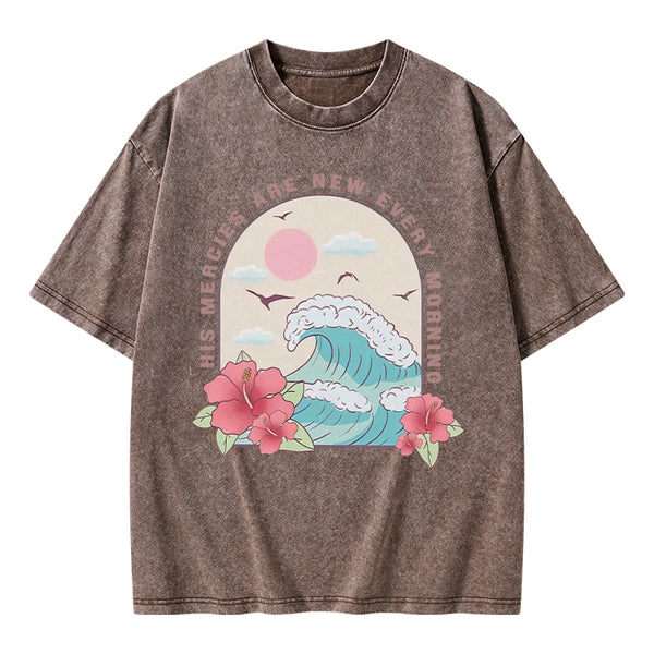 His Mercies Are New Every Morning Christian Washed T-Shirt