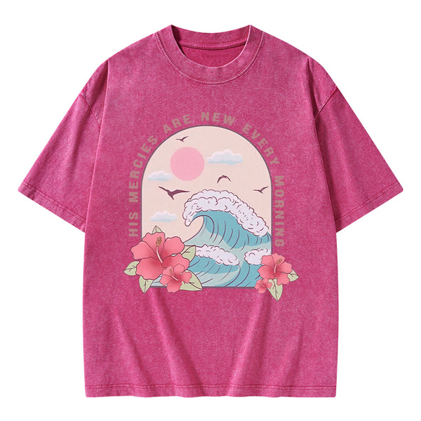 His Mercies Are New Every Morning Christian Washed T-Shirt