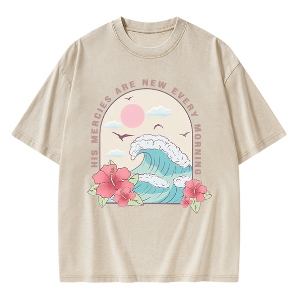 His Mercies Are New Every Morning Christian Washed T-Shirt