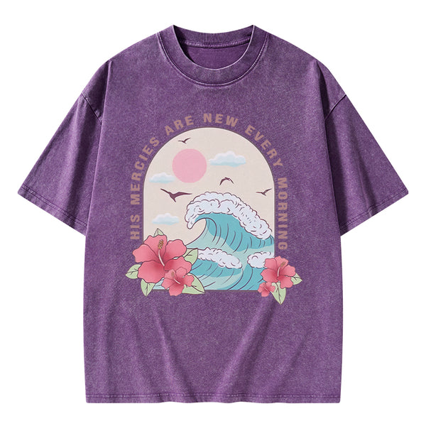 His Mercies Are New Every Morning Christian Washed T-Shirt