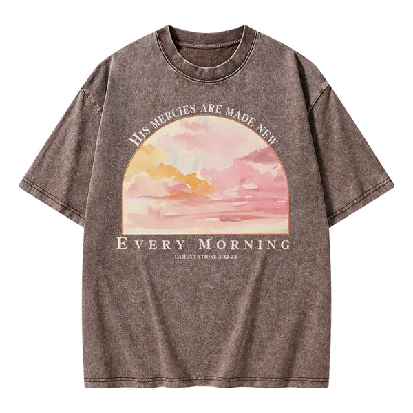 His Mercies Are New Every Morning Christian Washed T-Shirt