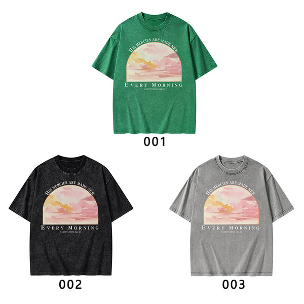 His Mercies Are New Every Morning Christian Washed T-Shirt