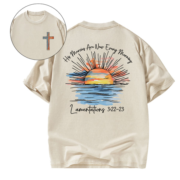 His Mercies Are New Every Morning Christian Washed T-Shirt
