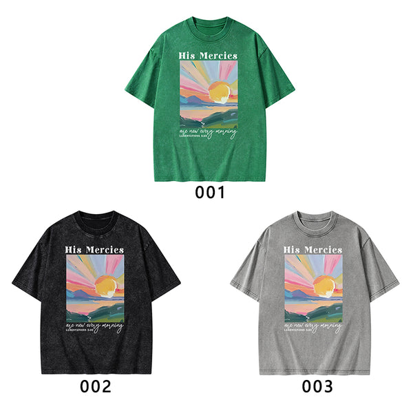 His Mercies Are New Every Morning Christian Washed T-Shirt