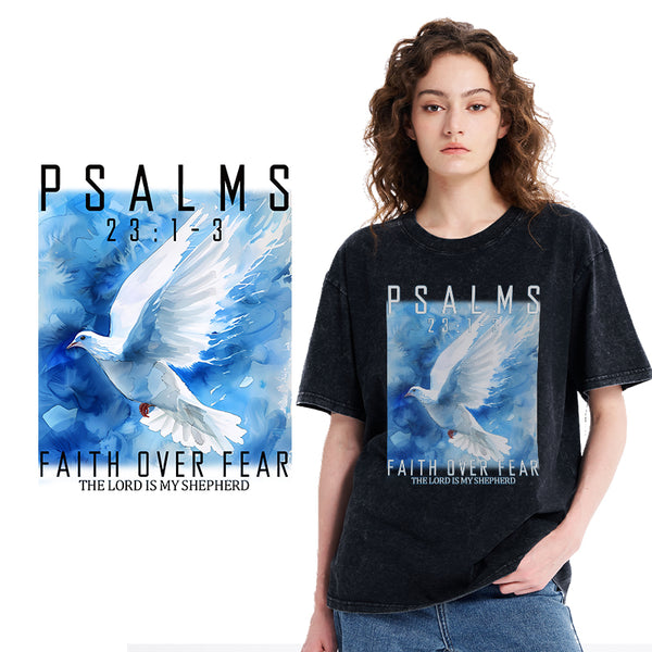Faith Over Fear Christian Washed T-shirt