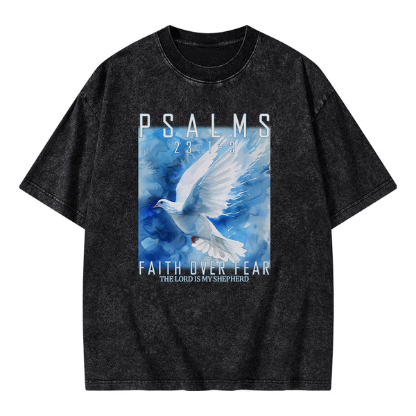 Faith Over Fear Christian Washed T-shirt
