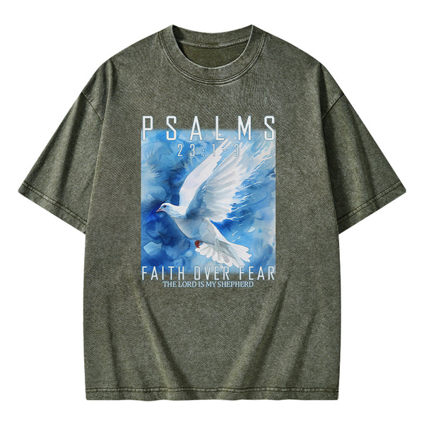 Faith Over Fear Christian Washed T-shirt