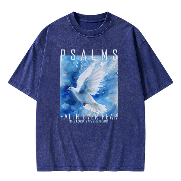 Faith Over Fear Christian Washed T-shirt