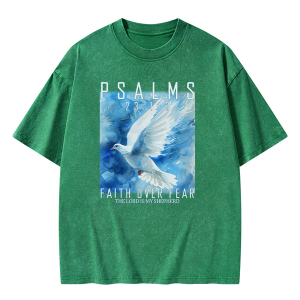 Faith Over Fear Christian Washed T-shirt