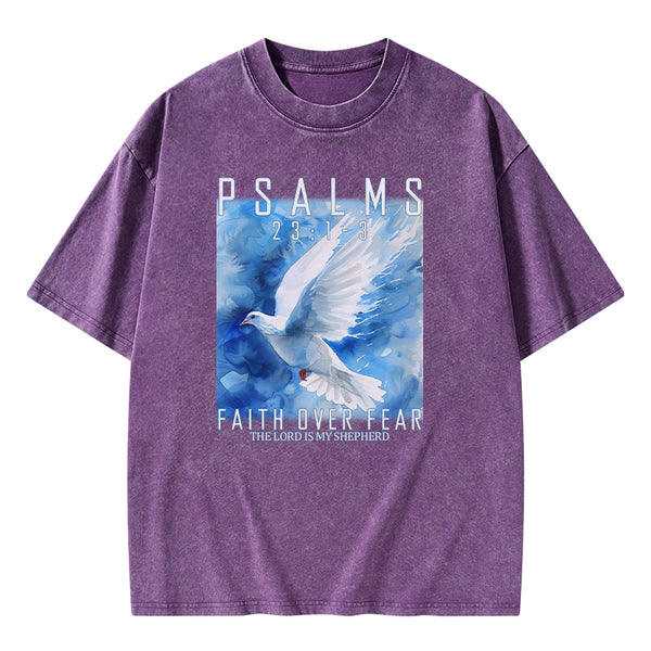 Faith Over Fear Christian Washed T-shirt