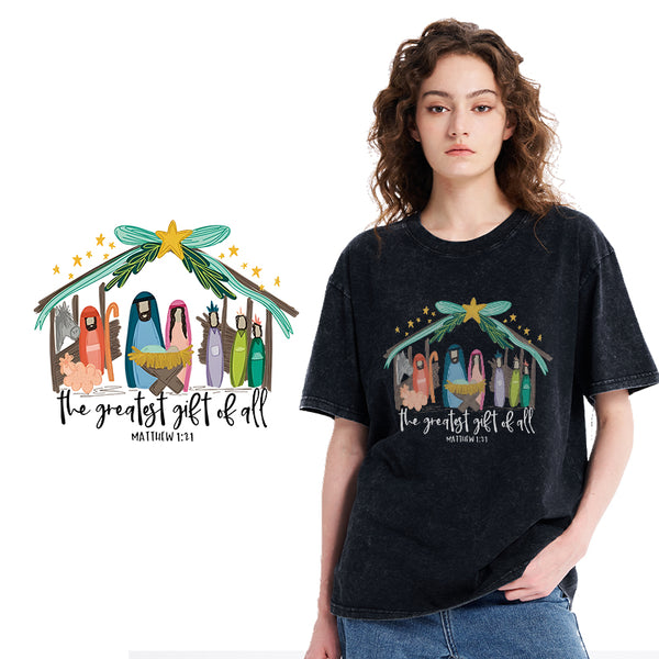 The Greatest Gift of All Christian Washed T-Shirt