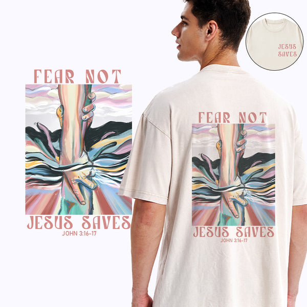 Jesus Saves Christian Washed T-Shirt
