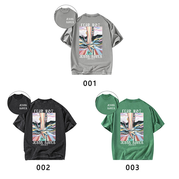 Jesus Saves Christian Washed T-Shirt