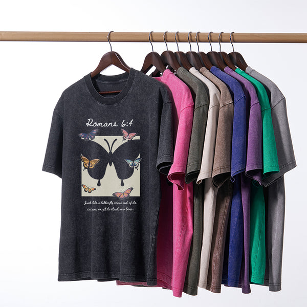 Just Like A Butterfly Christian Washed T-shirt