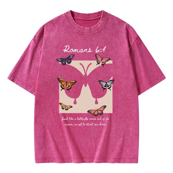 Just Like A Butterfly Christian Washed T-shirt