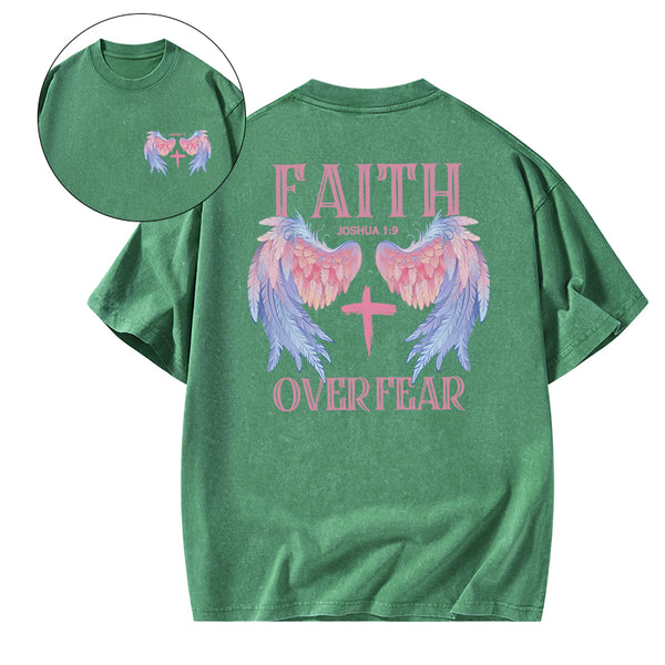 Faith Over Fear Christian Washed T-Shirt