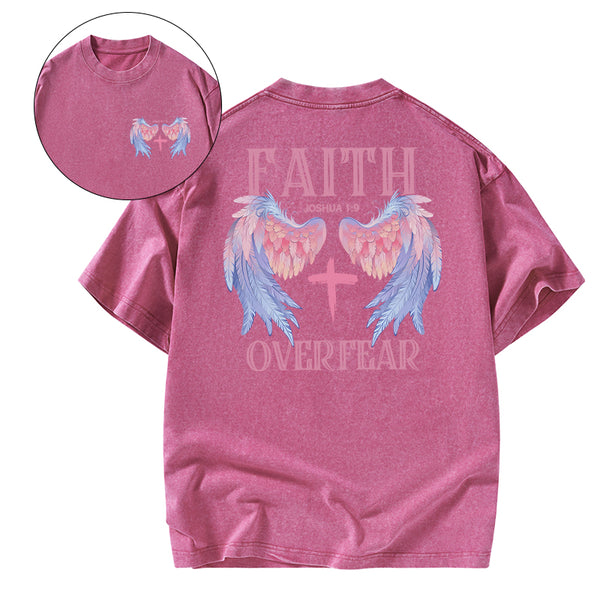 Faith Over Fear Christian Washed T-Shirt