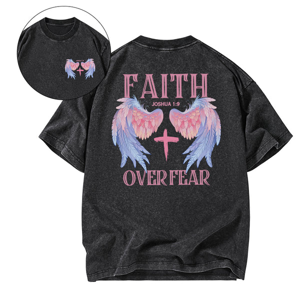 Faith Over Fear Christian Washed T-Shirt
