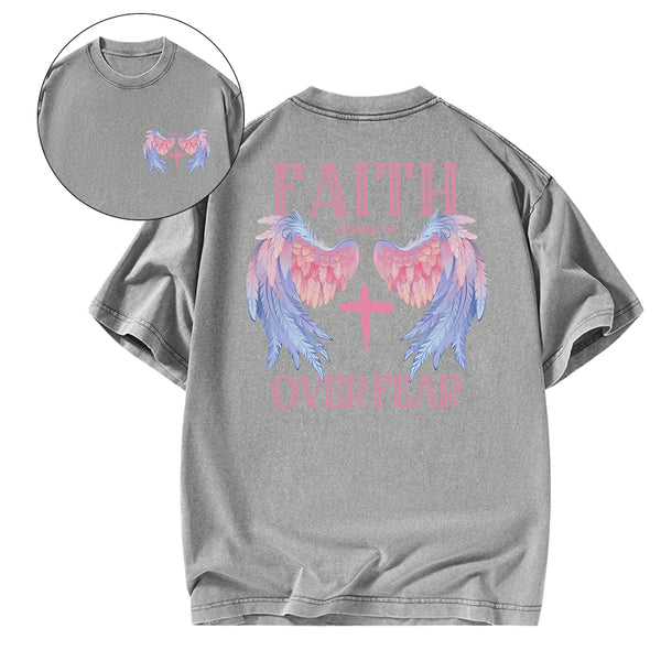 Faith Over Fear Christian Washed T-Shirt