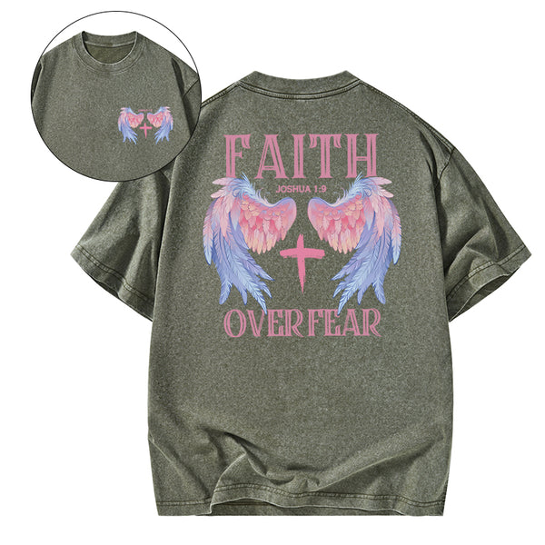 Faith Over Fear Christian Washed T-Shirt