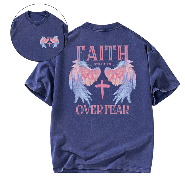 Faith Over Fear Christian Washed T-Shirt