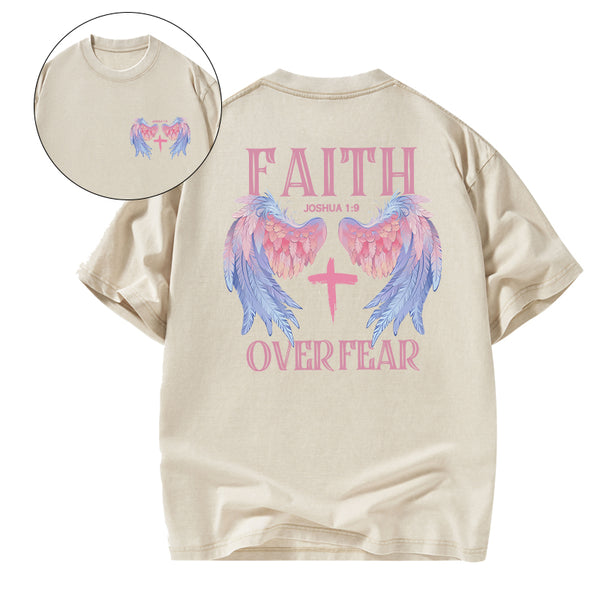 Faith Over Fear Christian Washed T-Shirt