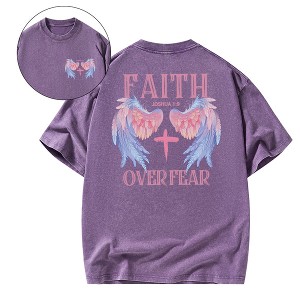 Faith Over Fear Christian Washed T-Shirt