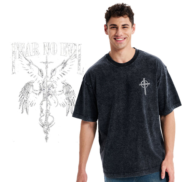 Fear No Evil Christian Washed T-Shirt
