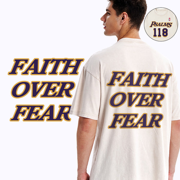 Faith Over Fear Christian Washed T-Shirt