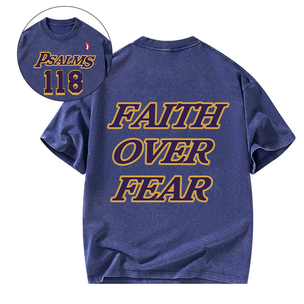 Faith Over Fear Christian Washed T-Shirt