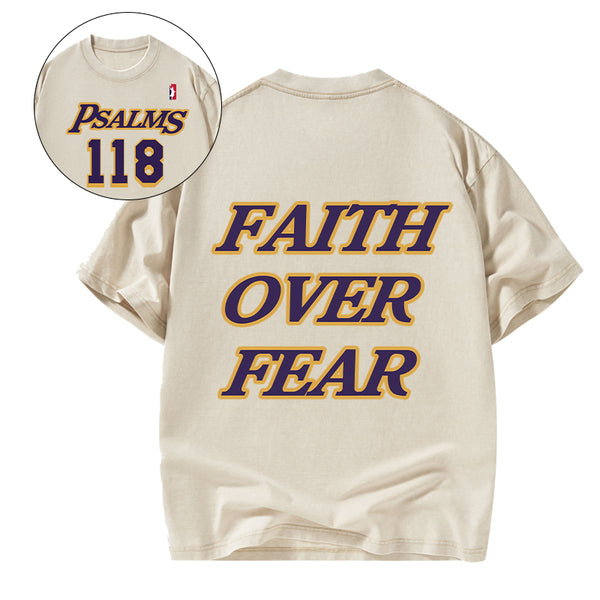 Faith Over Fear Christian Washed T-Shirt