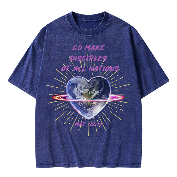 Go Make Disciples Of All Nations Christian Washed T-Shirt20