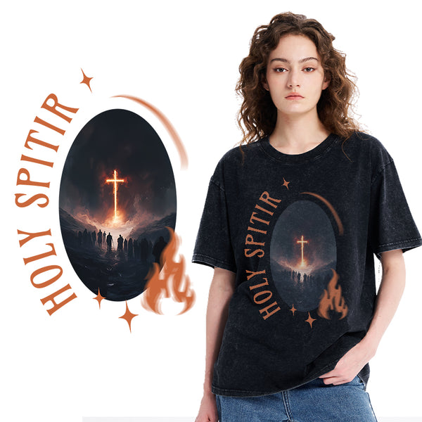 Holy Spirit Christian Washed T-Shirt