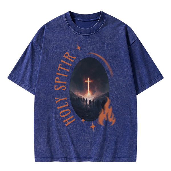 Holy Spirit Christian Washed T-Shirt