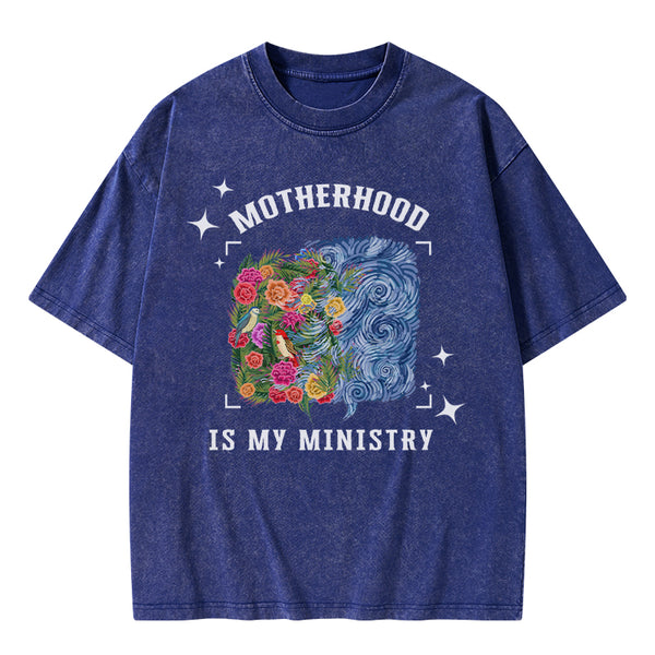 Motherhood Is My Ministry Christian Washed T-Shirt