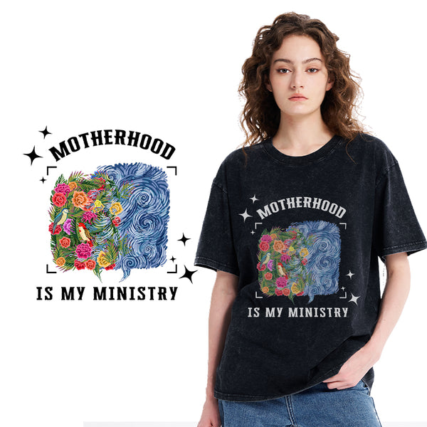 Motherhood Is My Ministry Christian Washed T-Shirt