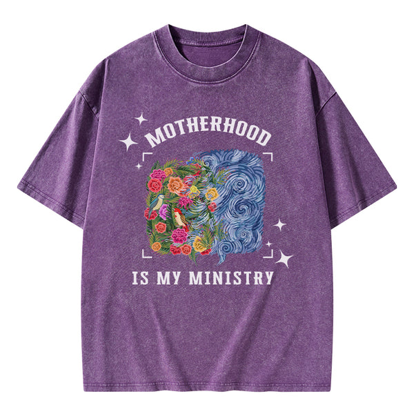 Motherhood Is My Ministry Christian Washed T-Shirt