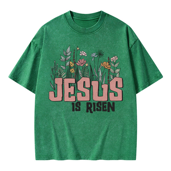Jesus Is Risen Christian Washed T-Shirt