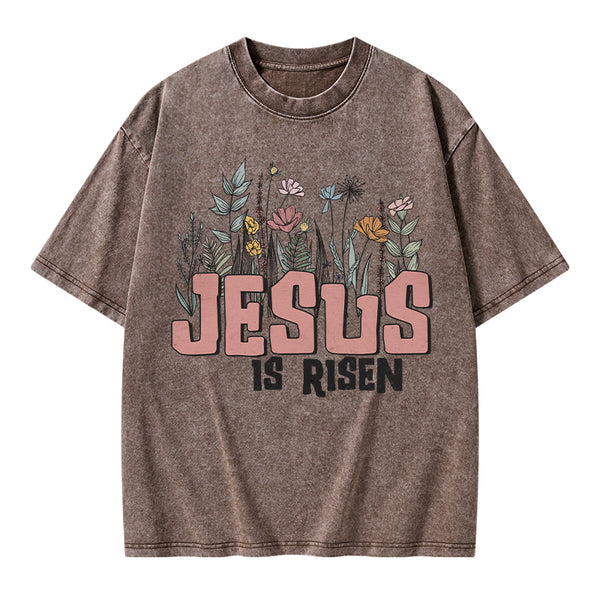 Jesus Is Risen Christian Washed T-Shirt