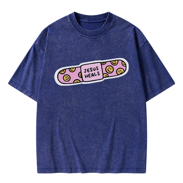 GC-WTS0033 Jesus Heals Christian Washed T-Shirt