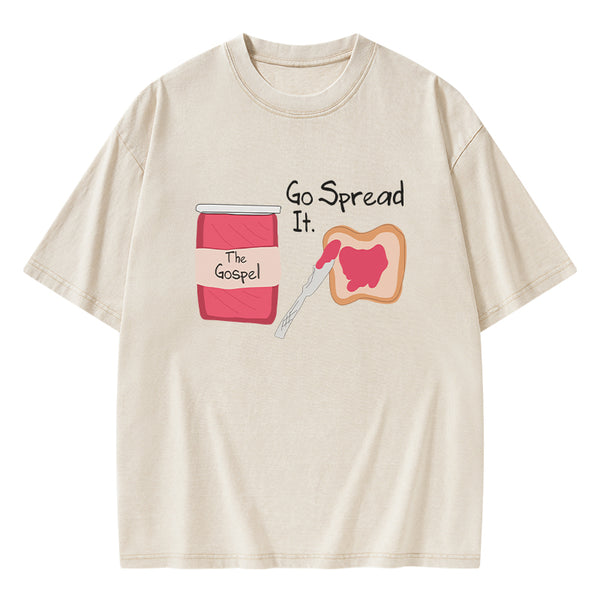 GC-WTS0034 The Gospel Go Spread It Christian Washed T-Shirt