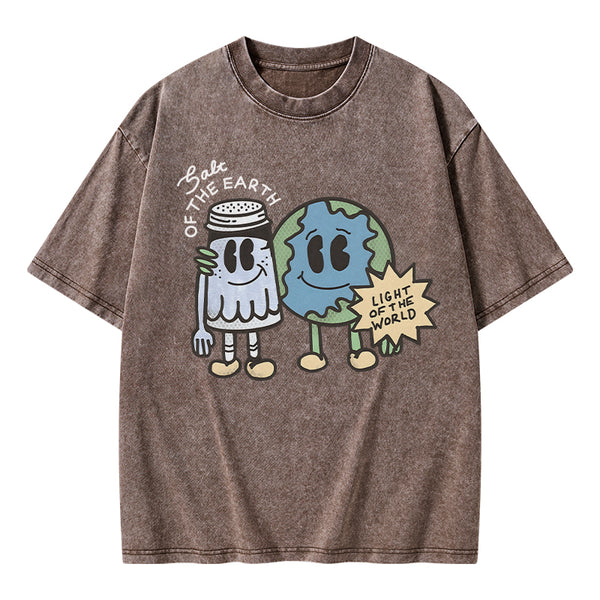 GC-WTS0067 Salt Of The Earth Light Of The World Christian Washed T-Shirt