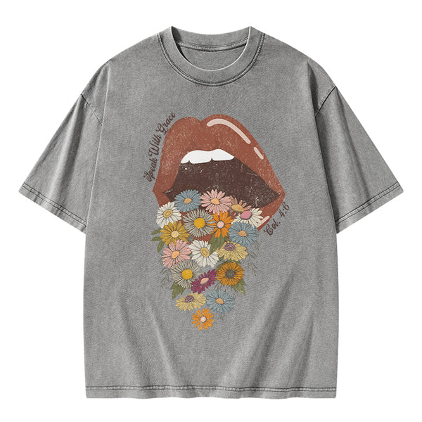 Speak With Grace Christian Washed T-Shirt