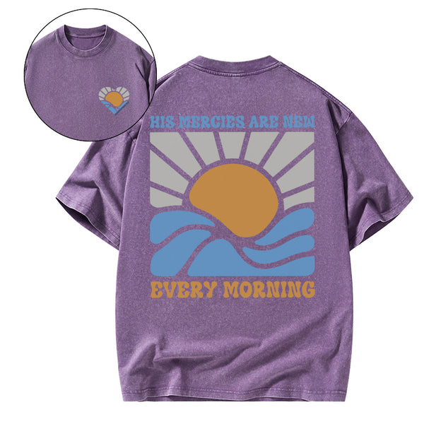 His Mercies Are New Every Morning Christian Washed T-Shirt