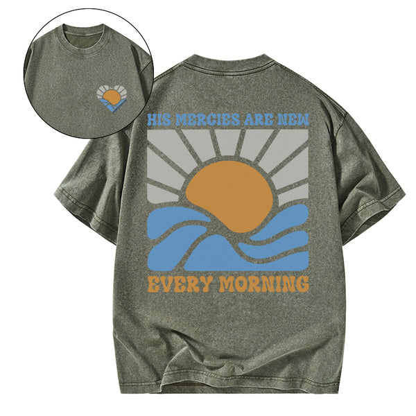 His Mercies Are New Every Morning Christian Washed T-Shirt