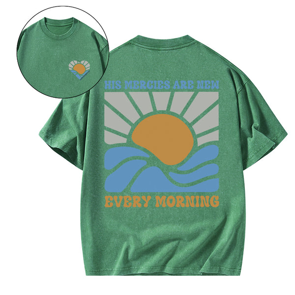 His Mercies Are New Every Morning Christian Washed T-Shirt