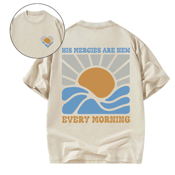 His Mercies Are New Every Morning Christian Washed T-Shirt