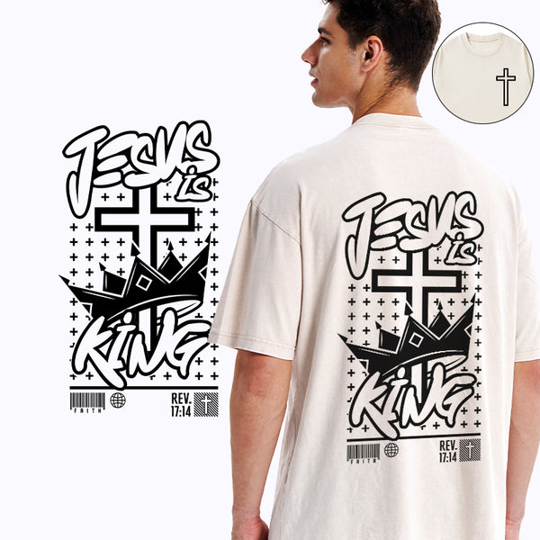 Jesus Is King Christian Washed T-Shirt