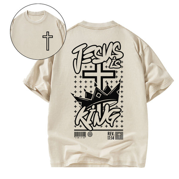 Jesus Is King Christian Washed T-Shirt