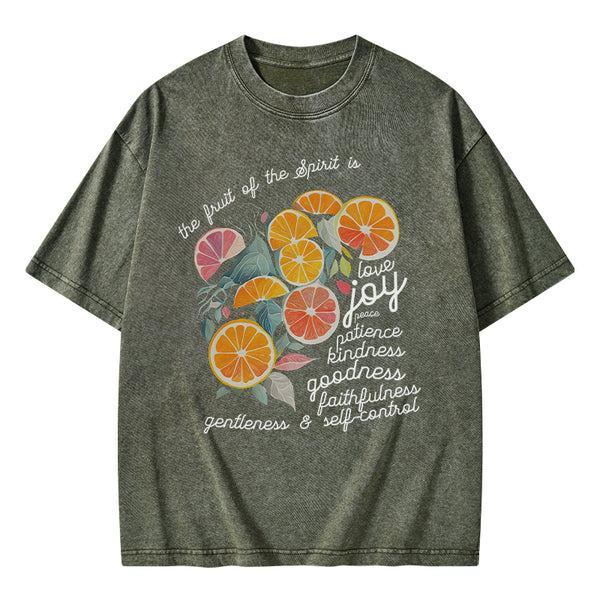 The Fruit Of The Spirit Is Love Christian Washed T-Shirt